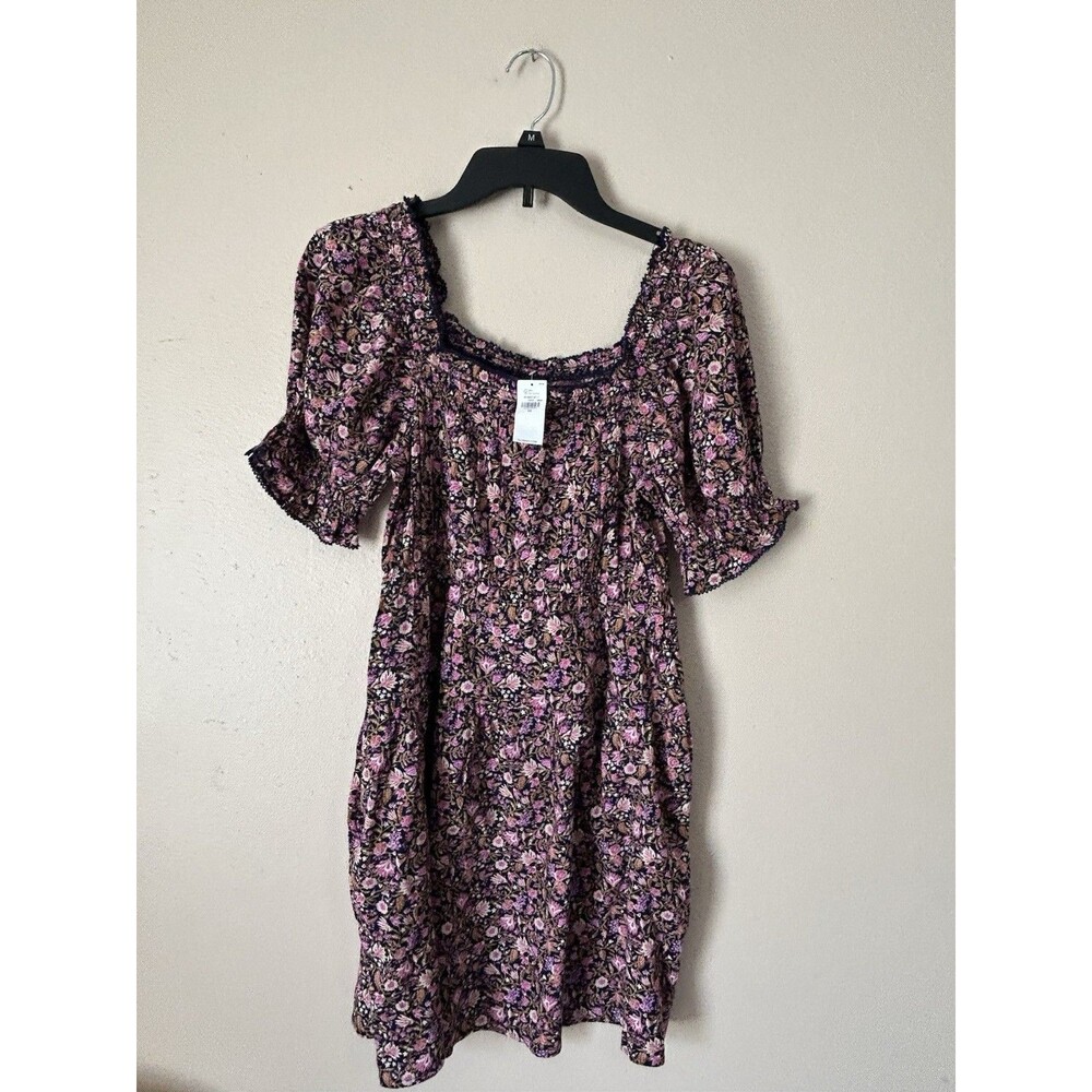 Old navy floral ruched tiered fit flare dress size XS Cottage Coquette NWT Boho